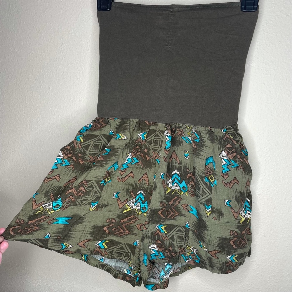 Olive Green Romper Size Small With Pockets Open Back